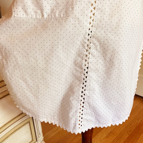 Vintage White & Black Polka Dot Apron Sz M/L - Picture 2 of 7